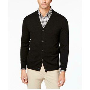 Club Room Men's Knit V-Neck Cardigan Black